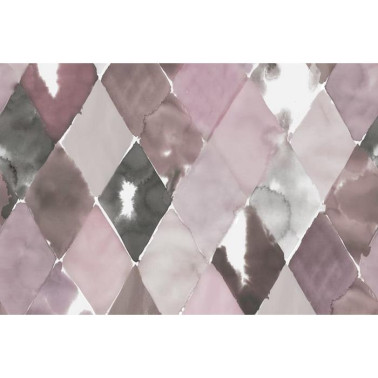 Carta da Parati R15571 Big Harlequin, Plum - REBEL WALLS
