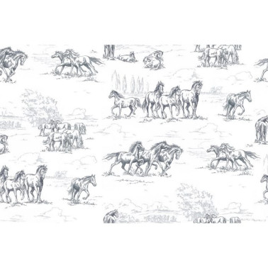 Carta da Parati R15591 Horse Herd - REBEL WALLS