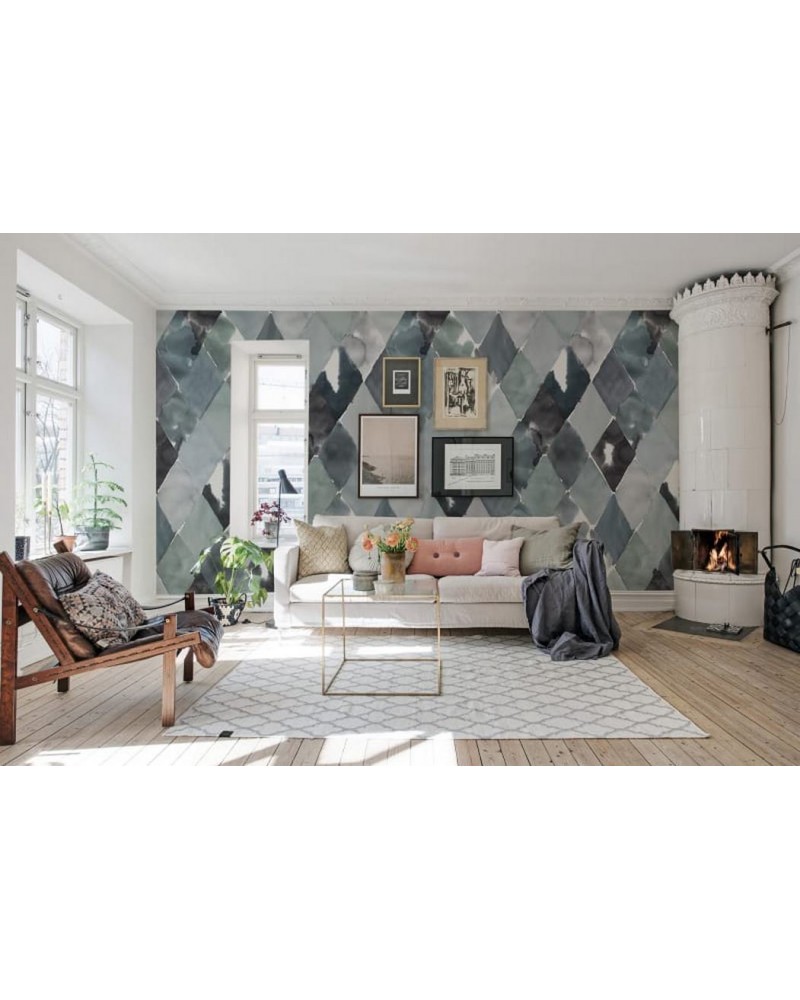 Papel de parede R15572 Big Harlequin, Breeze - REBEL WALLS