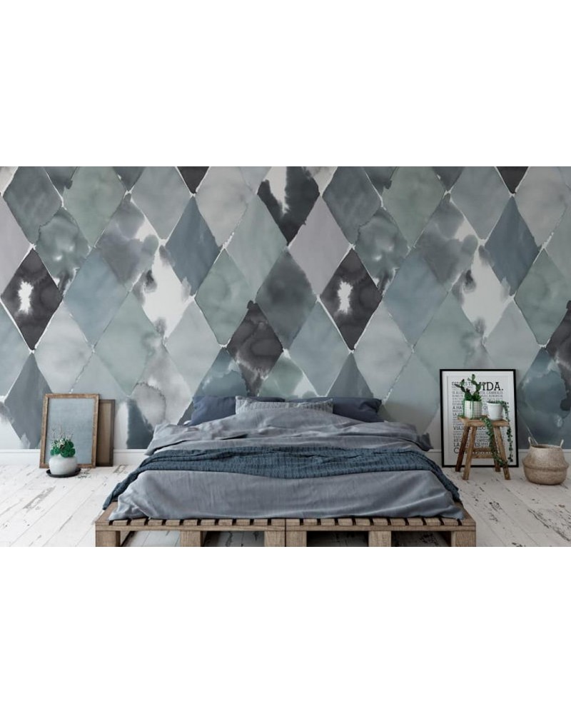 Papel de parede R15572 Big Harlequin, Breeze - REBEL WALLS