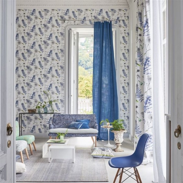 Carta da Parati PDG1022/01 ACANTHUS INDIGO - Designers Guild