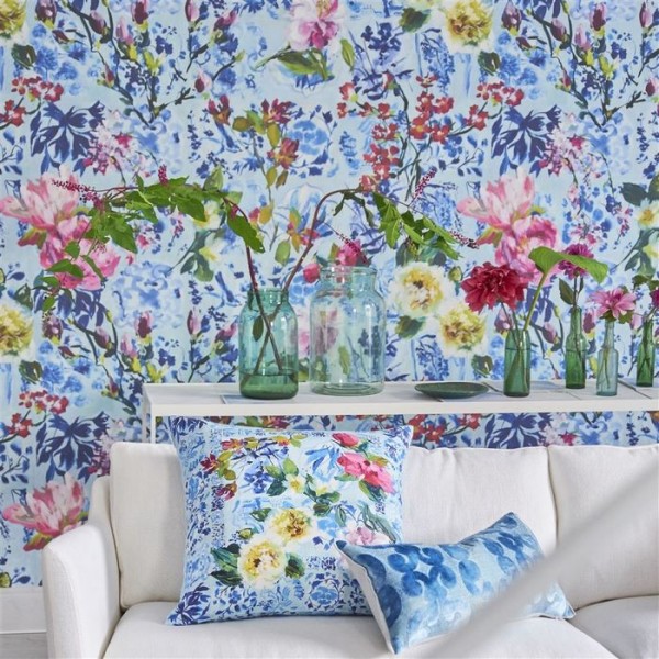Carta da Parati PDG1028/01 MAJOLICA CORNFLOWER - Designers Guild