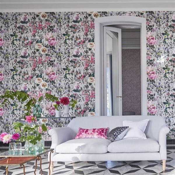 Carta da Parati PDG1028/02 MAJOLICA SLATE - Designers Guild