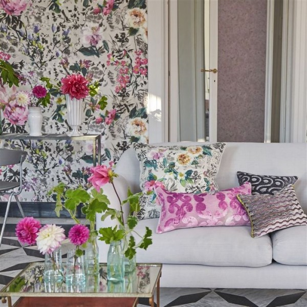 Carta da Parati PDG1028/02 MAJOLICA SLATE - Designers Guild