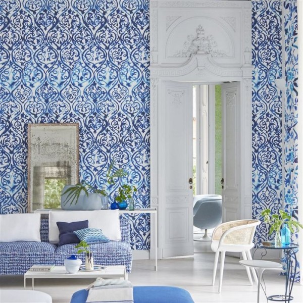Carta da Parati PDG1029/01 ARABESQUE COBALT - Designers Guild