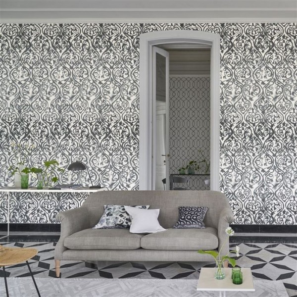 Carta da Parati PDG1029/02 ARABESQUE GRAPHITE - Designers Guild