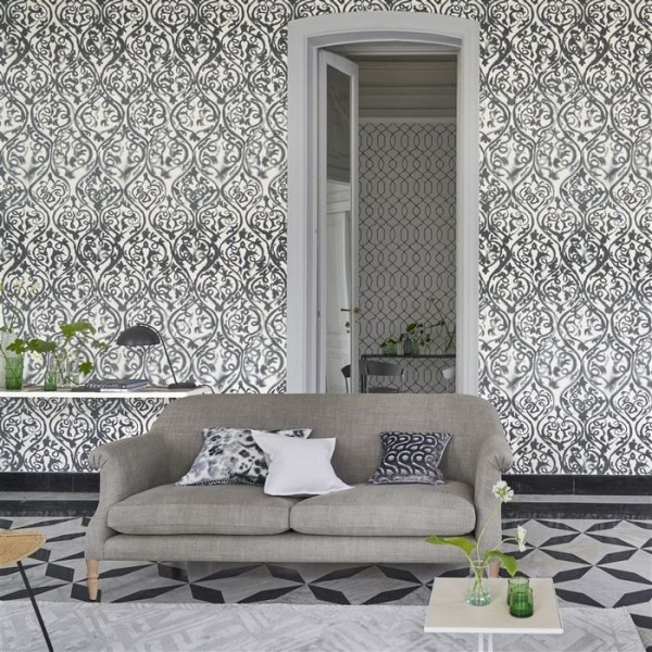 Carta da Parati PDG1029/02 ARABESQUE GRAPHITE - Designers Guild