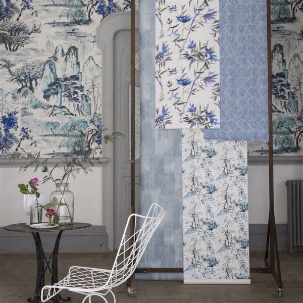 Papel de parede PDG652/05 BAMBOO - COBALT - Designers Guild