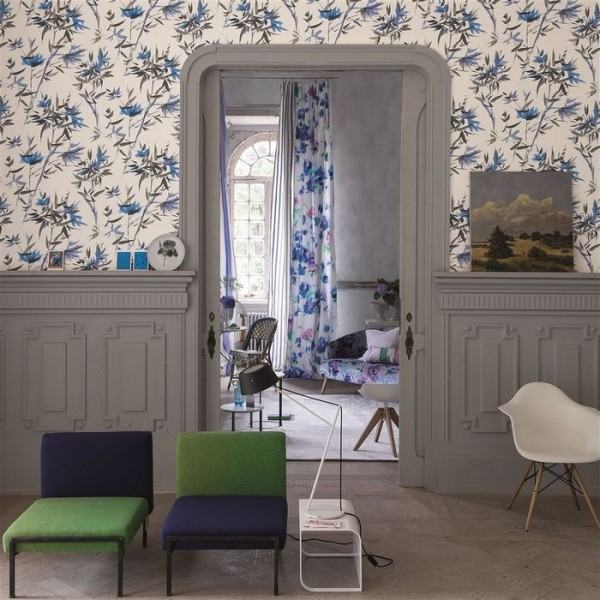 Papel de parede PDG652/05 BAMBOO - COBALT - Designers Guild