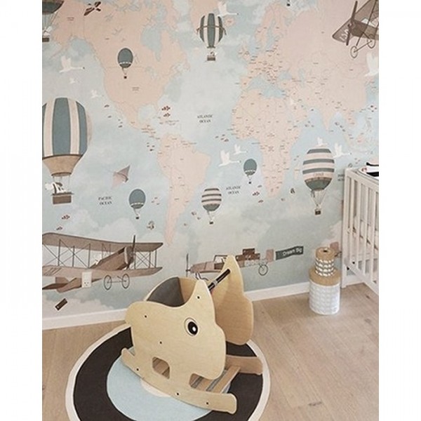 Papier peint Aviator World Map - LITTLE HANDS