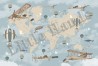 Papier peint Aviator World Map - LITTLE HANDS