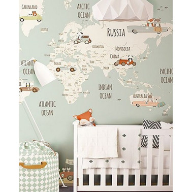 Carta da Parati Little Munnies Racers World Map - LITTLE HANDS