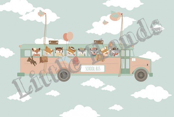 Wallpaper School Bus - LITTLE HANDS