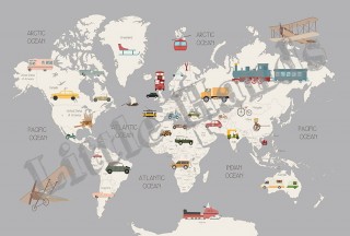 Mapa do mundo dos transportes