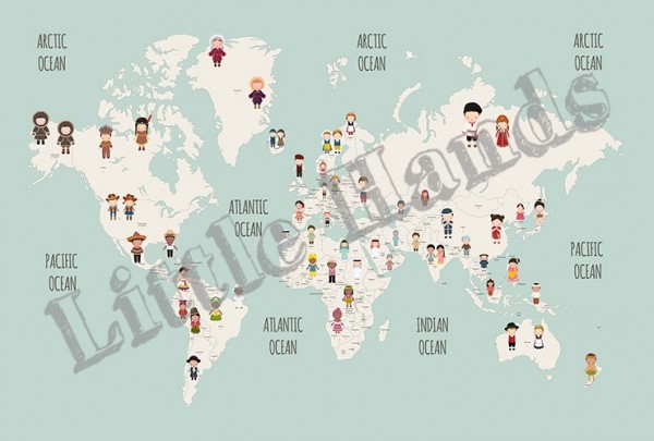 Papier peint United Nation World Map - LITTLE HANDS