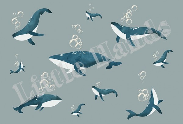 Papier peint Whales I - LITTLE HANDS