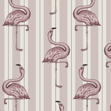 Carta da Parati FLAMBOYANCE OFF WHITE & MACAROON PINK - HOUSE OF HACKNEY