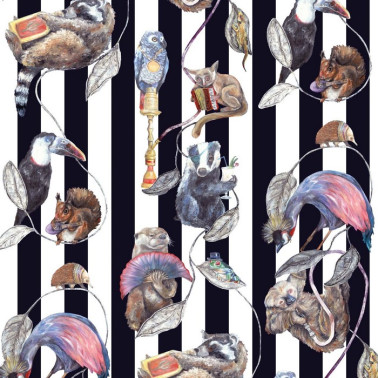Papier peint HACKNEY EMPIRE MIDNIGHT STRIPE - HOUSE OF HACKNEY