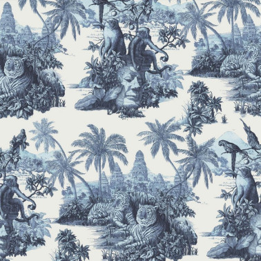 Papel Pintado SUMATRA OFF WHITE & AZURE - HOUSE OF HACKNEY