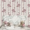 Tapete FLAMBOYANCE OFF WHITE & MACAROON PINK - HOUSE OF HACKNEY