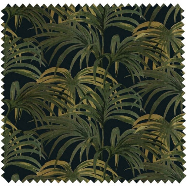 Tela PALMERAL COTTON-LINEN - MIDNIGHT-GREEN HOUSE OF HACKNEY