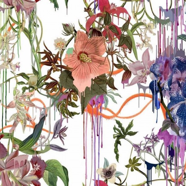 Tissus FCL7026/01 ORCHIDS FANTASIA-PERCE NEIGE CHRISTIAN LACROIX
