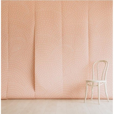 Papel de parede CRESCENT POLKA DOTS MURAL ROSE - ANEWALL