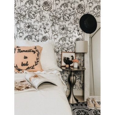 Wallpaper BLACK AND WHITE FLORAL - ANEWALL