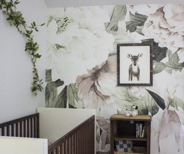Wallpaper BLUSH FLORAL MURAL - ANEWALL