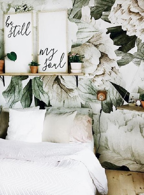 Wallpaper BLUSH FLORAL MURAL - ANEWALL