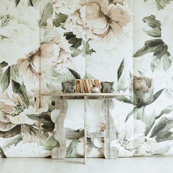Wallpaper BLUSH FLORAL MURAL - ANEWALL