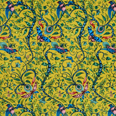 Fabric Rousseau Lime Velvet F1212-01 CLARKE & CLARKE