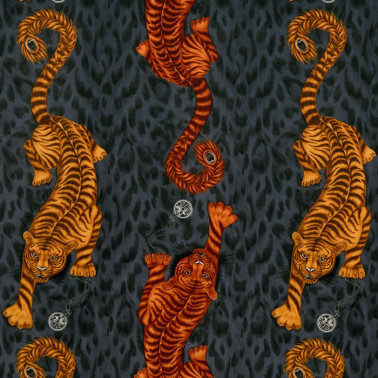 Fabric Tigris Flame Velvet F1213-01 CLARKE & CLARKE