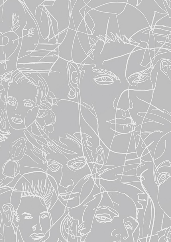 Wallpaper 3320-02 GOUACHE ACIER - JEAN PAUL GAULTIER