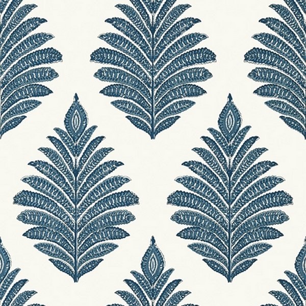 Wallpaper PALAMPORE LEAF AT78725 Blue White - ANNA FRENCH Wallpaper PALAMPORE LEAF AT78725 Blue White - ANNA FRENCH