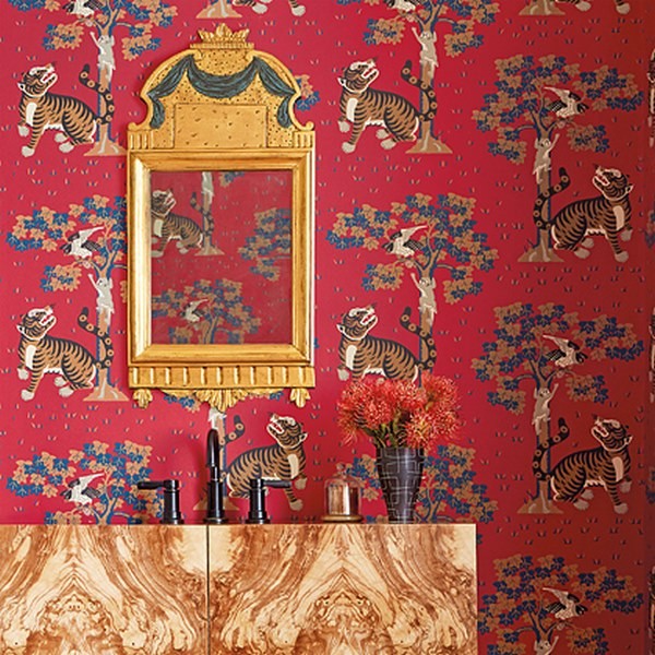 Papel Pintado KALAMKARI VINE AT78738 Blue White - ANNA FRENCH