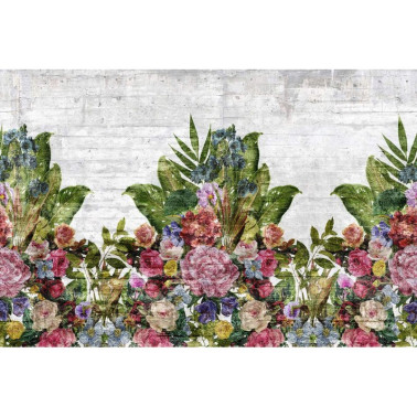 Papier peint R15762 FLOWER BURST, CONCRETE - REBEL WALLS