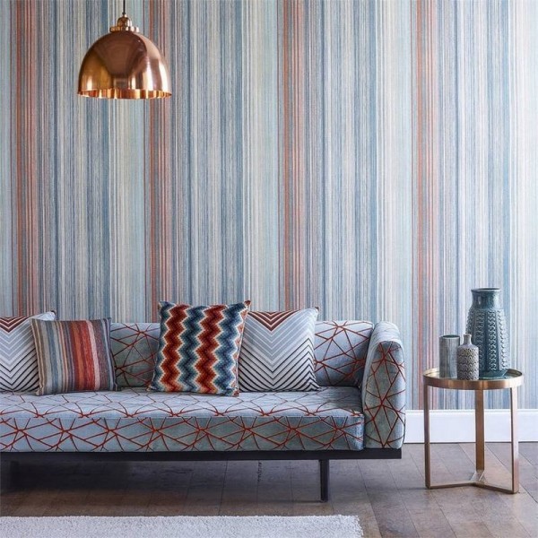 Tapete Spectro Stripe Steel-Blush 111964 - Harlequin