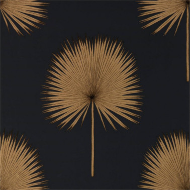 Wallpaper FAN PALM DGLW216639 Charcoal/Gold - Sanderson