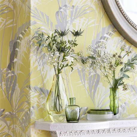 Papel de parede PALM HOUSE DGLW216642 Chartreuse/Grey - Sanderson