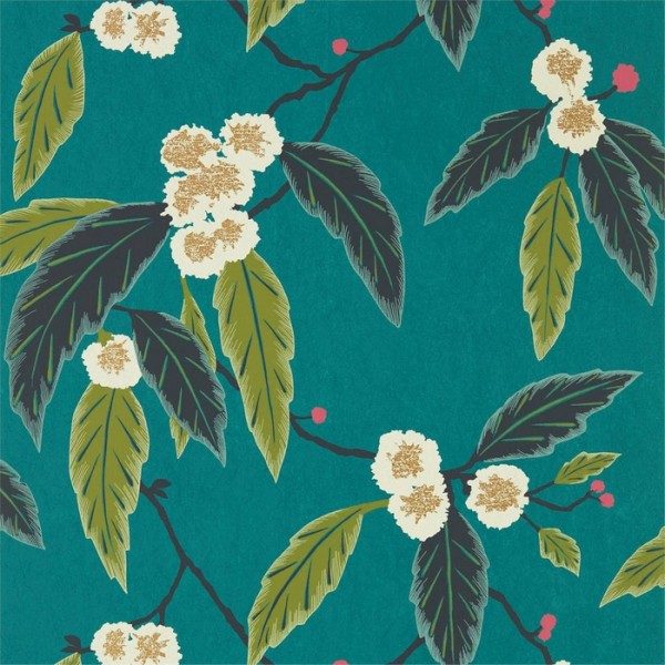 Papel de parede Coppice 112132 Peacock Azalea Midnight - Harlequin Papel de parede Coppice 112132 Peacock Azalea Midnight - Harlequin