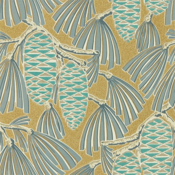 Papel de parede Foxley 112127 Kingfisher Gold - Harlequin Papel de parede Foxley 112127 Kingfisher Gold - Harlequin