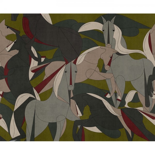 Papel de parede Murgese Horses 19044-02 - LONDON ART Papel de parede Murgese Horses 19044-02 - LONDON ART