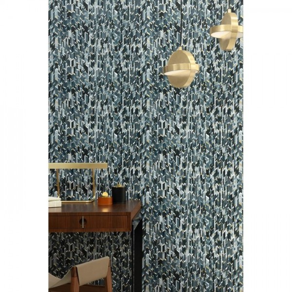 Papier peint Marqueterie Ardoise 6445-03 - LELIEVRE PARIS