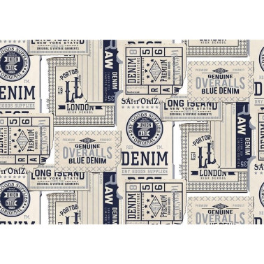 Papel Pintado Tickets Navy Mural 8500111 - COORDONNE