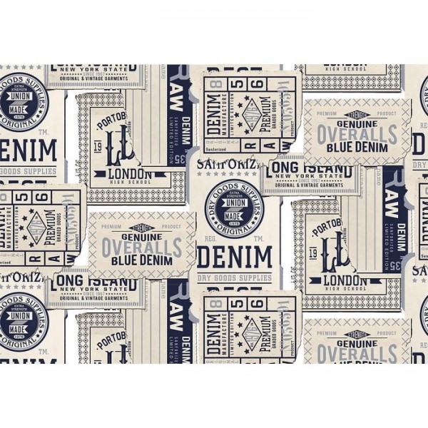 Wallpaper Tickets Navy Mural 8500111 - COORDONNE Wallpaper Tickets Navy Mural 8500111 - COORDONNE