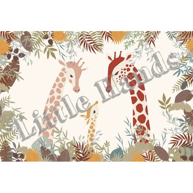 Papier peint Giraffe Family - LITTLE HANDS