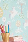 Papier peint True Unicorns Turquoise 116-02 - MAJVILLAN