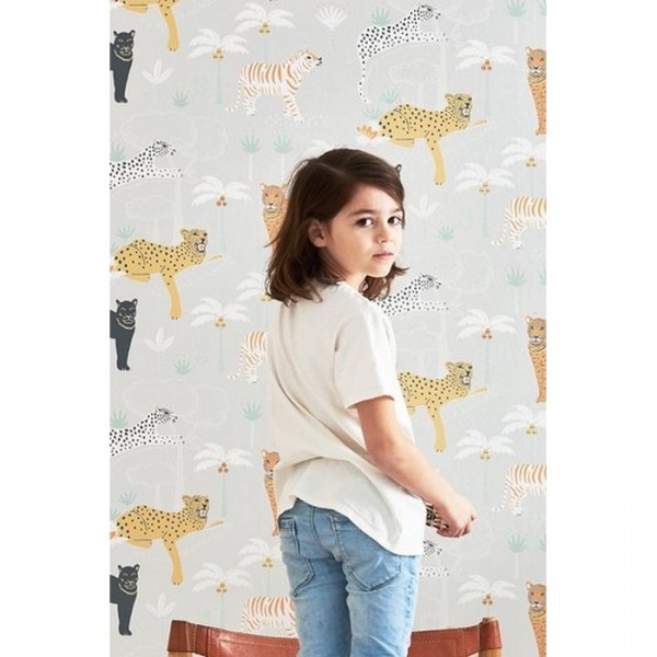 Wallpaper Black Panther Light Grey 134-01 - MAJVILLAN