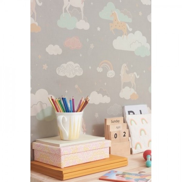 Papel de parede Rainbow Treasures Mud Grey 129-01 - MAJVILLAN